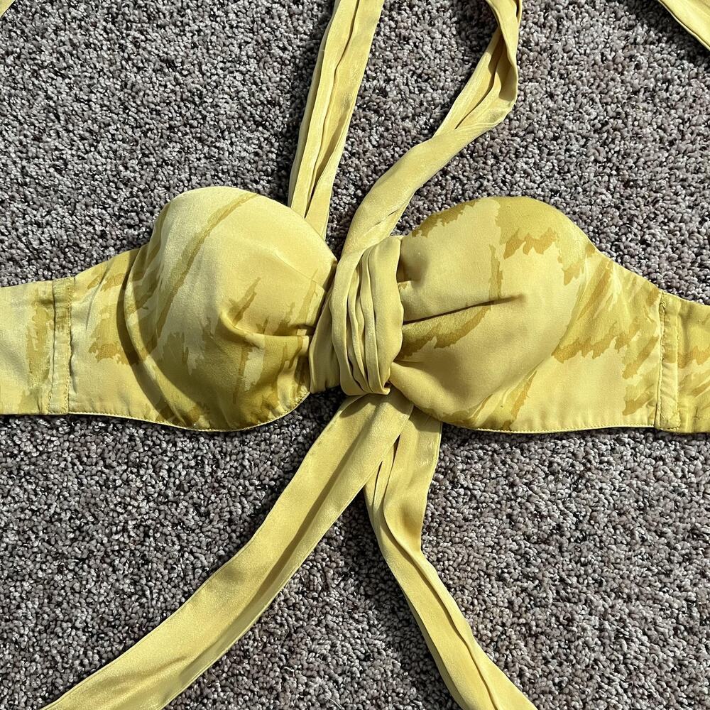 House Of Harlow 1960 X Revolve Tammy Top Womens S Yellow‎ Wrap Bustier Tie Front - Picture 2 of 8